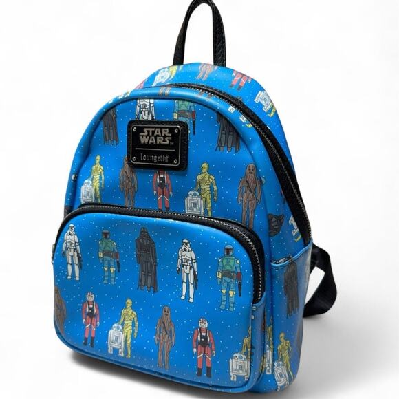 Loungefly Star Wars Mini Backpack Action Figures Droid Blue - Picture 2 of 9
